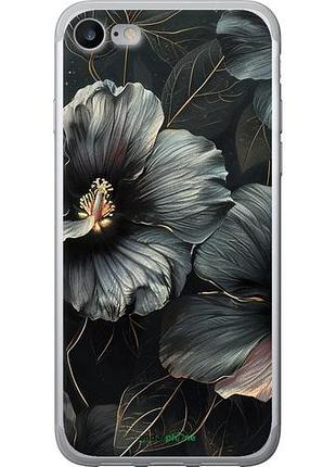 Чехол на iphone se 2022 черные цветы "6031u-3737-10746"
