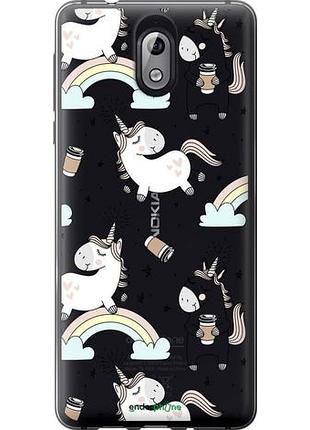Чохол на nokia 3.1 єдиноріг і кава "4661u-1530-10746"