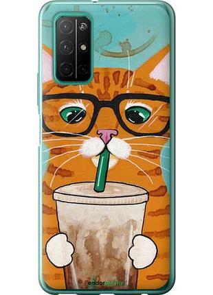 Чехол на huawei honor 30s зеленоглазый кот в очках "4054u-1897-10746"