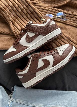 Кроссовки nike dunk low sail fauna brown