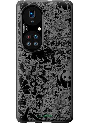 Чехол на huawei p50 чёрно-серый стикер бомбинг "2432u-2292-10746"