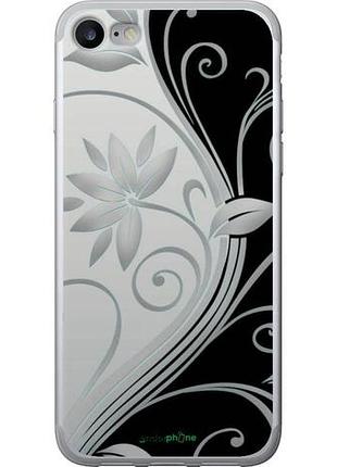 Чехол на iphone se 2020 цветы на чёрно-белом фоне "840u-2013-10746"