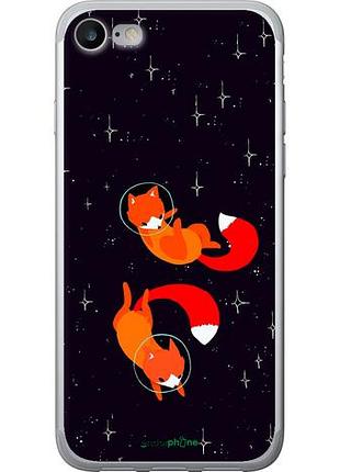 Чехол на iphone se 2020 лисички в космосе "4519u-2013-10746"