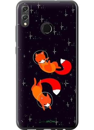 Чехол на huawei honor 8x лисички в космосе "4519u-1596-10746"