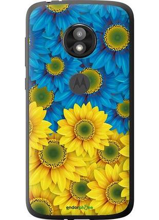 Чехол на motorola moto e5 play жёлто-голубые цветы "1048u-1429-10746"