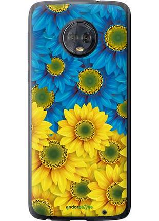 Чохол на motorola moto g6 plus жовто-блакитні квіти "1048u-976-10746"