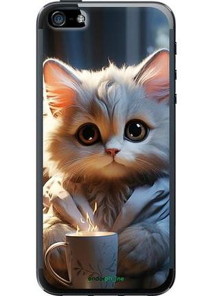 Чехол на iphone 5 white cat "5646u-18-10746"