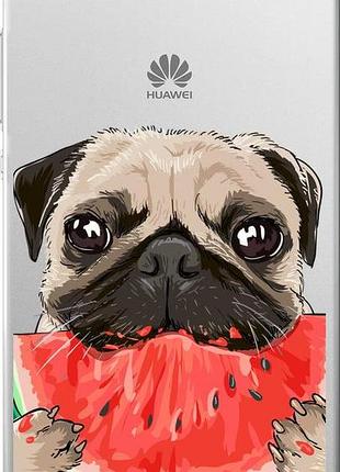Чехол на huawei ascend p8 мопс и арбуз "4665u-123-10746"