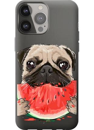 Чехол на iphone 13 pro max мопс и арбуз "4665u-2371-10746"