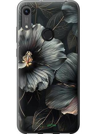 Чехол на huawei y6s черные цветы "6031u-1871-10746"