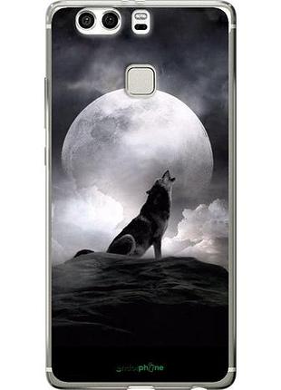Чехол на huawei p9 plus воющий волк "934u-300-10746"