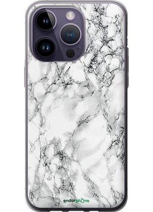 Чехол на iphone 14 pro max мрамор белый "4480u-2667-10746"