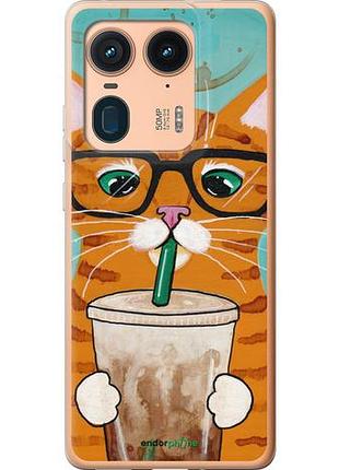 Чехол на motorola edge 50 ultra зеленоглазый кот в очках "4054u-3760-10746"