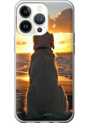 Чехол на iphone 13 pro закат и собака "3966u-2372-10746"