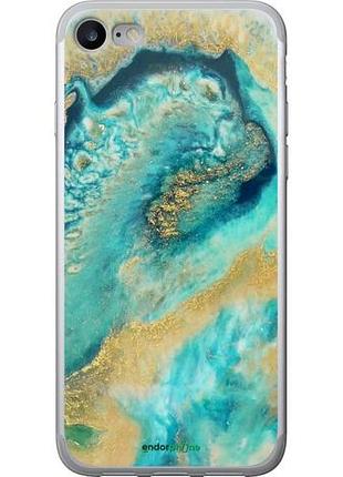 Чехол на iphone se 2022 green marble "4365u-3737-10746"
