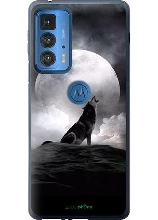 Чехол на motorola edge 20 pro воющий волк "934u-2662-10746"