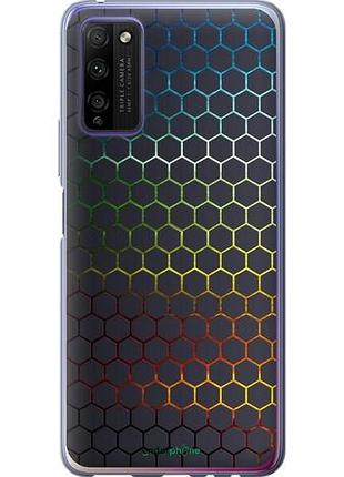Чехол на huawei honor 30 lite переливающиеся соты "498u-2074-10746"