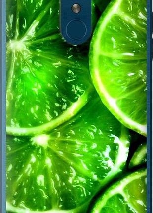 Чехол на lg k8 2018 зелёные дольки лимона "852u-1384-10746"