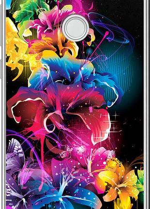Чехол на huawei p8 lite (2017) абстрактные цветы "511u-777-10746"