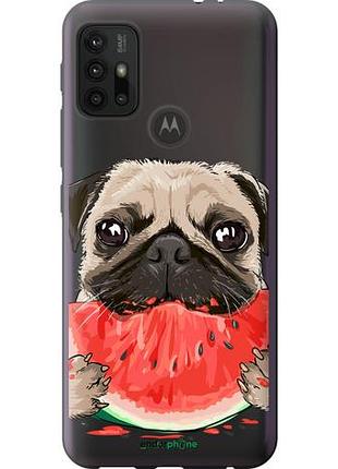 Чохол на motorola moto g10 мопс і кавун "4665u-2319-10746"
