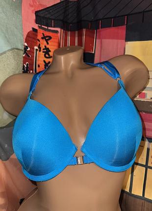 Ann summers 75dd пушап шикарна спинка застіжка спереду блакитний бюстгальтер бюстік