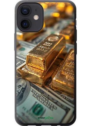 Чехол на iphone 12 mini слитки и доллары "6105u-2071-10746"