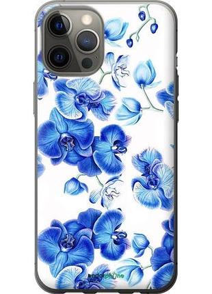 Чехол на iphone 12 pro max голубые орхидеи "4406u-2054-10746"