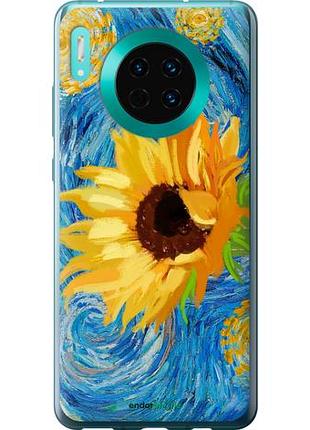 Чехол на huawei mate 30 цветы желто-голубые "5308u-1773-10746"