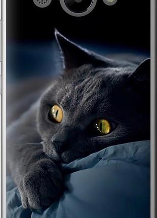 Чехол на huawei y3 2017 дымчатый кот "825u-991-10746"