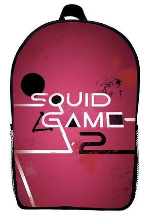 Рюкзак школьный игра в кальмара (school gear bag squid game 08) черный, 39 х 27 х 14 см