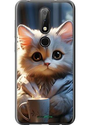 Чехол на nokia 6.1 plus white cat "5646u-1539-10746"