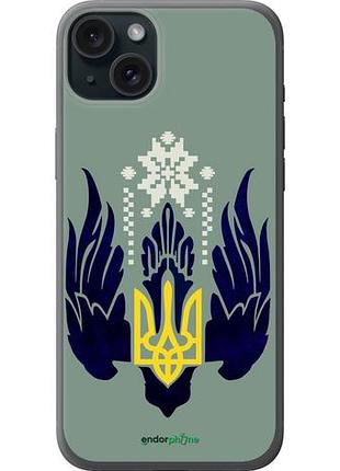 Чехол на iphone 15 plus тризуб с крыльями "5640u-3097-10746"