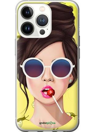 Чохол на iphone 13 pro дівчина з чупа-чупсом "3979u-2372-10746"