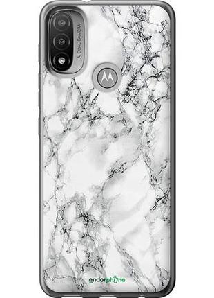 Чехол на motorola e20 мрамор белый "4480u-2509-10746"