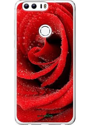 Чехол на huawei honor 8 красная роза "529u-351-10746"