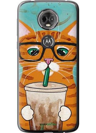 Чохол на motorola moto e5 plus зелено-очевий кіт в окулярах "4054u-1412-10746"