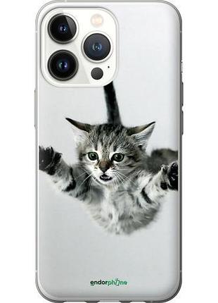 Чехол на iphone 13 pro летящий котёнок "2322u-2372-10746"