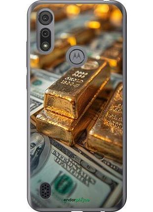 Чехол на motorola e6s слитки и доллары "6105u-2001-10746"