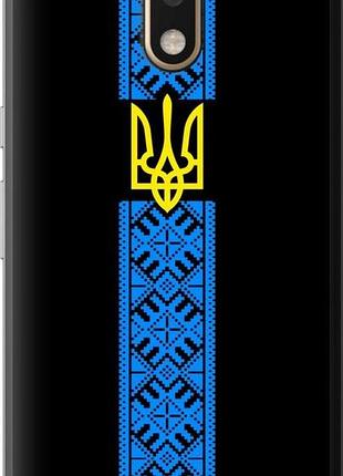 Чехол на motorola moto g4 plus тризуб в вышиванке "1158u-953-10746"