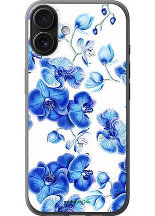 Чохол на iphone 16 plus блакитні орхідеї "4406u-3714-10746"