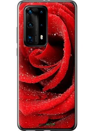 Чехол на huawei p40 pro plus красная роза "529u-1917-10746"