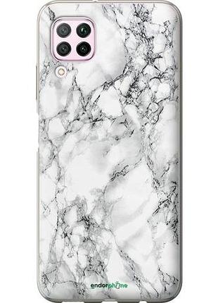 Чехол на huawei nova 6se мрамор белый "4480u-1823-10746"