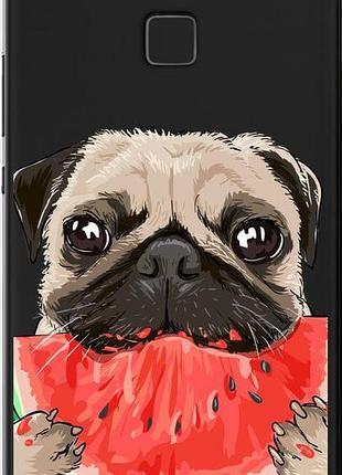 Чехол на huawei p9 lite мопс и арбуз "4665u-298-10746"