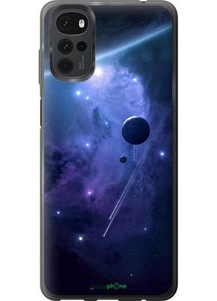 Чохол на motorola g22 планети в синьому космосі "171u-2681-10746"