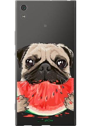 Чехол на sony xperia xa1 ultra g3212 мопс и арбуз "4665u-1237-10746"