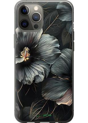 Чехол на iphone 12 pro max черные цветы "6031u-2054-10746"