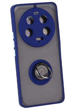 Чохол fiji colorframe для xiaomi 13 ultra матовий бампер з кільцем підставкою dark blue