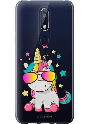 Чехол на nokia 7.1 единорог в очках "4879u-1593-10746"