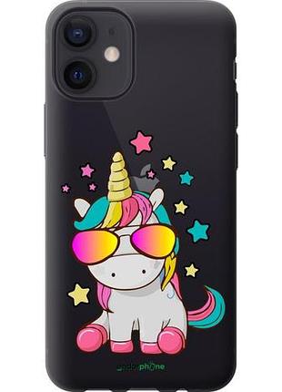 Чехол на iphone 12 mini единорог в очках "4879u-2071-10746"