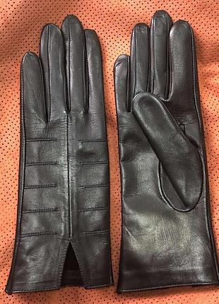 Перчатки женские без подкладки из натуральной кожи ягненка. 7.5"/20 см